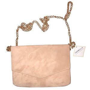 Ixebella NWT Rosy Pink Suede Clutch/Shoulder Strap Purse